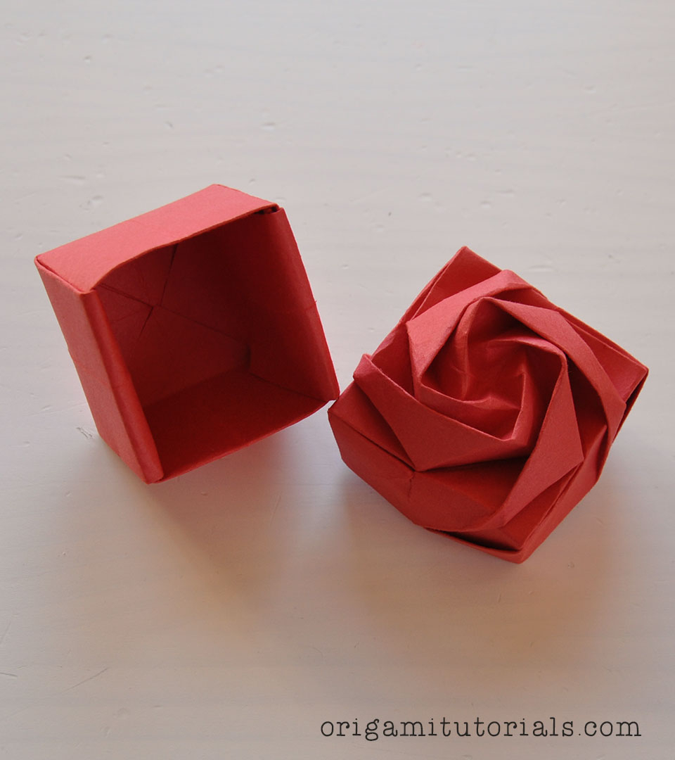 How To Make An Origami Rose Easy Origami Rose Box Origami Tutorials