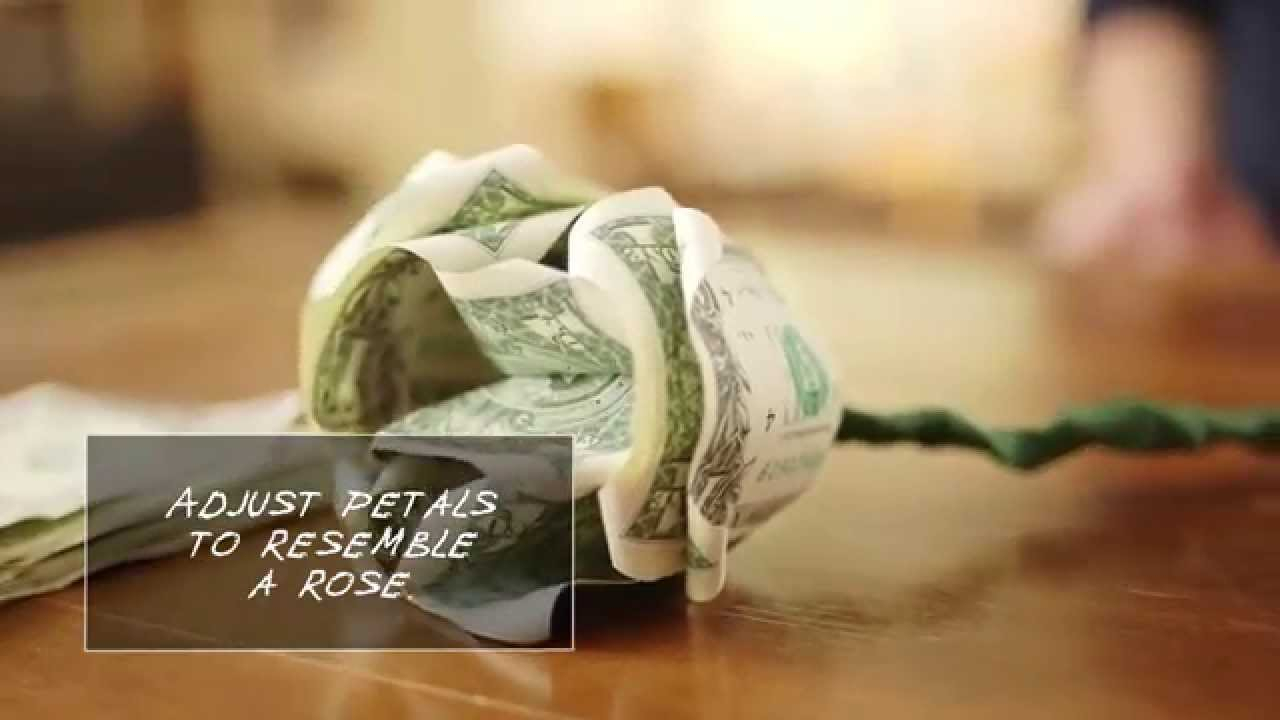 How To Make An Origami Rose Out Of Money How To Make Flowers Out Of Dollar Bills