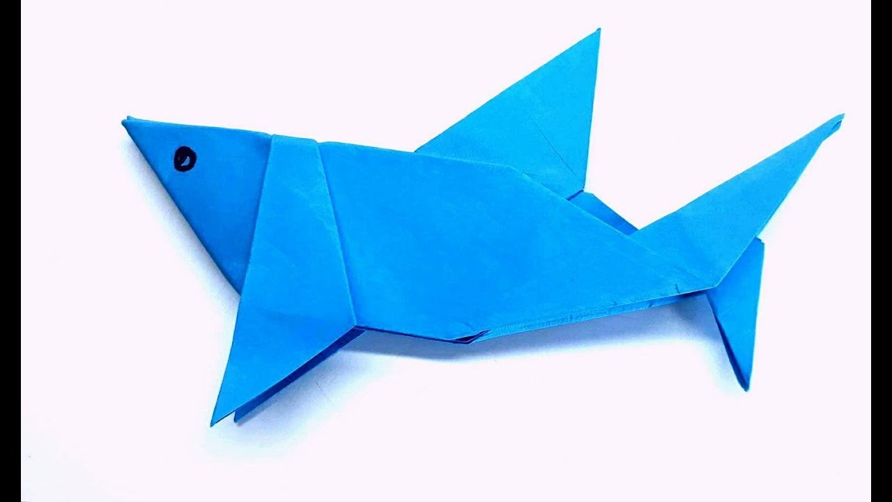 How To Make An Origami Shark Origami Tutorial How To Fold An Easy Paper Origami Shark