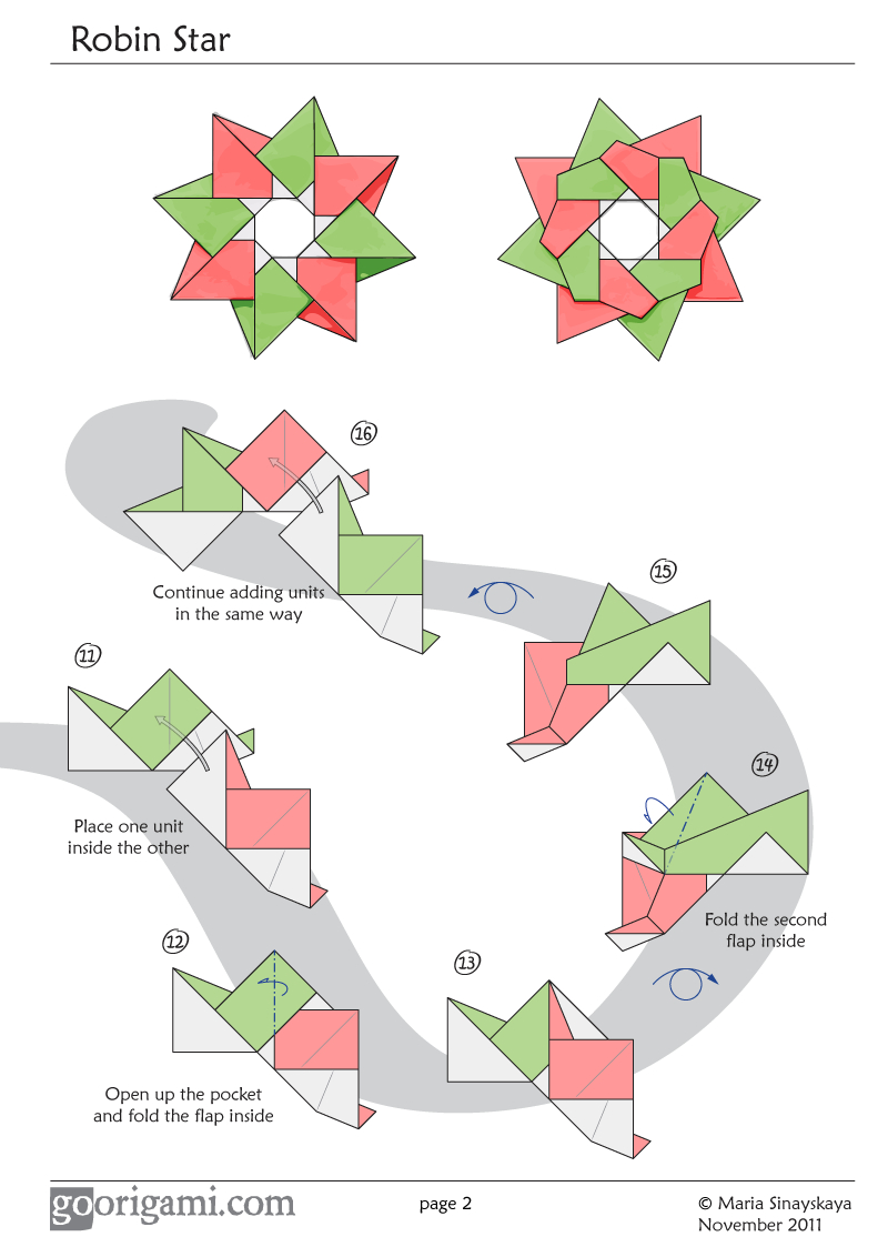 How To Make An Origami Star Of David Robin Star Maria Sinayskaya Diagram Go Origami