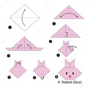 How To Make An Origami Step Step Instructions How To Make Origami A Rabbit Stock
