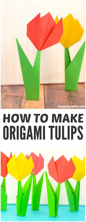 How To Make An Origami Tulip How To Make Origami Flowers Origami Tulip Tutorial With Diagram