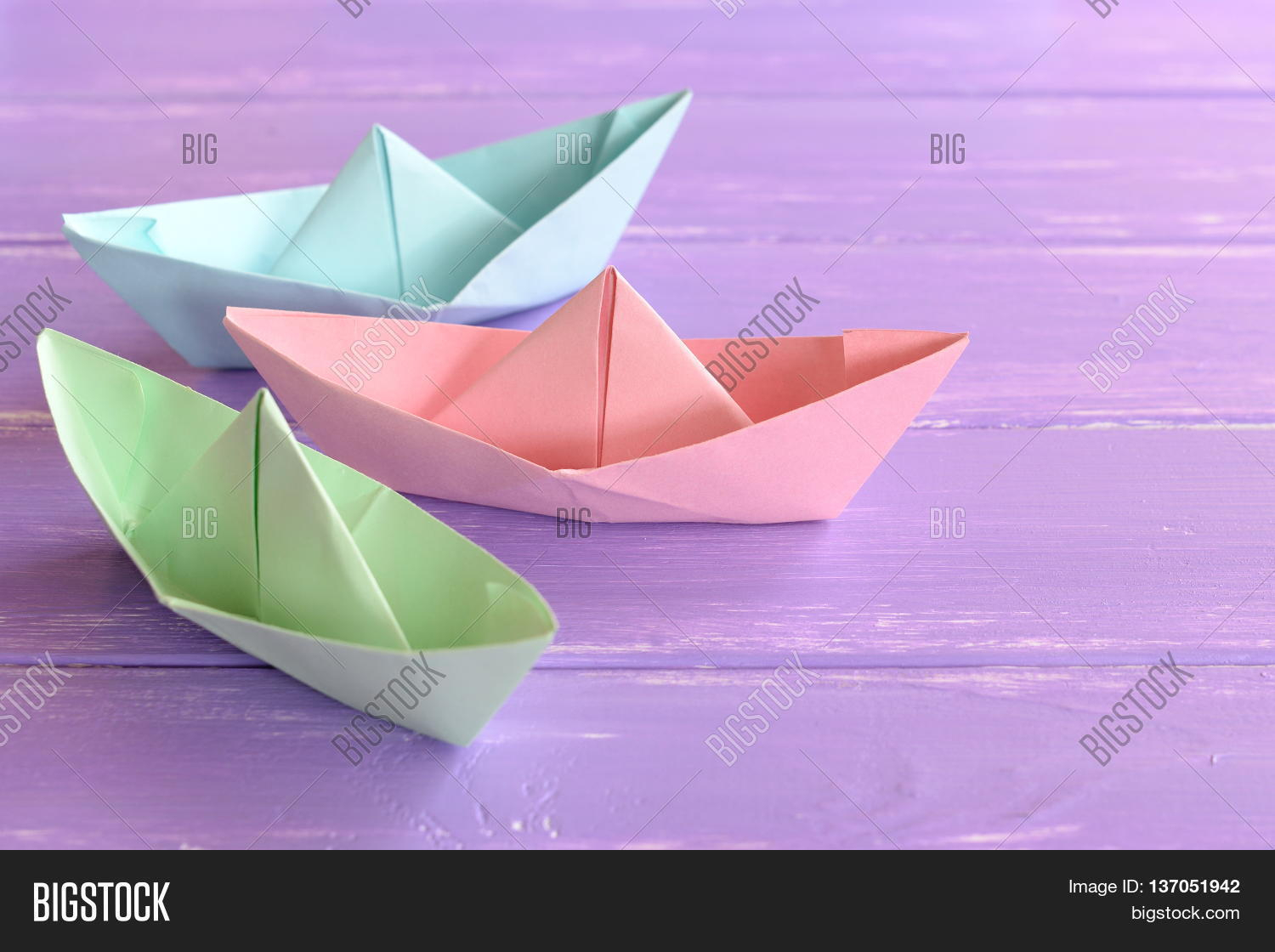 How To Make Cool Origami Toys Pink Green Blue Image Photo Free Trial Bigstock