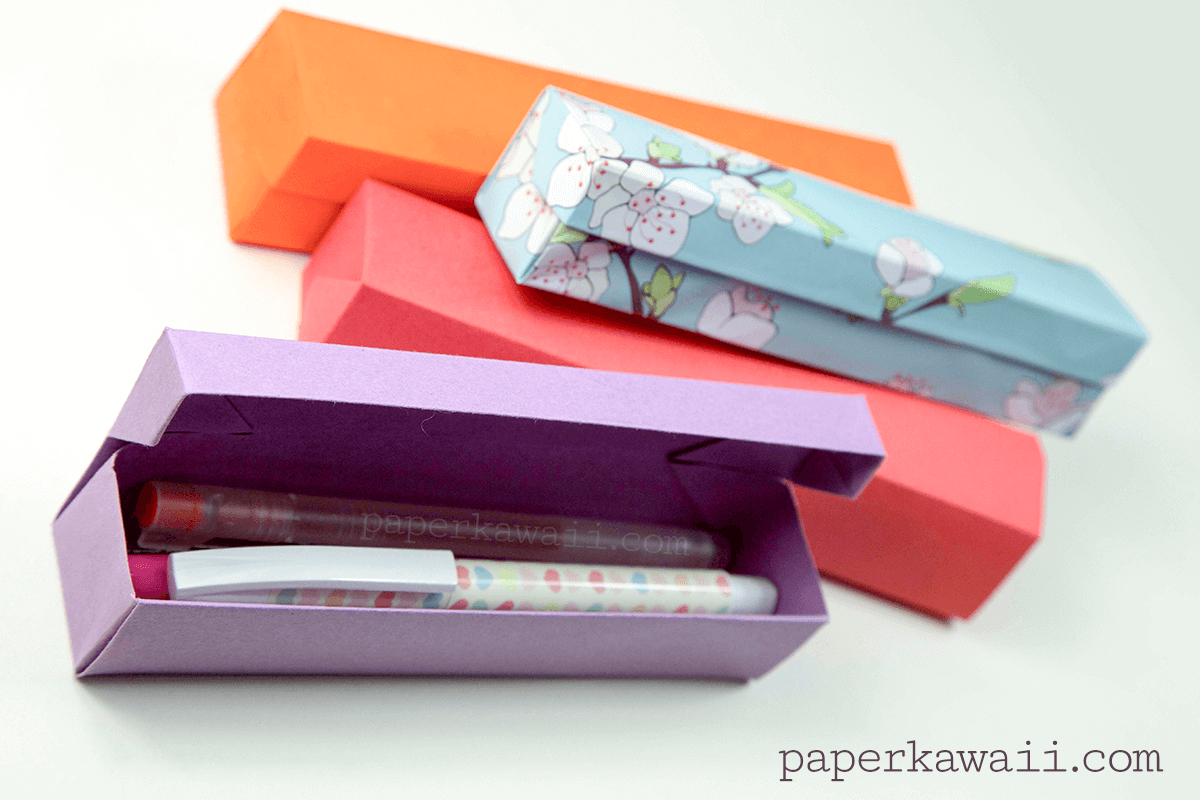 How To Make Easy Origami Box Origami Pencil Box Video Tutorial Paper Kawaii