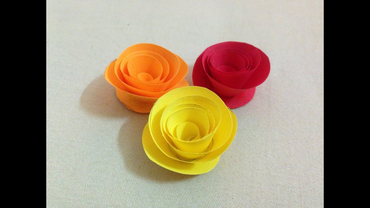 How To Make Flower Paper Origami How To Make Small Rose Paper Flower Easy Origami Flowers For Beginners Making Diy Paper Crafts