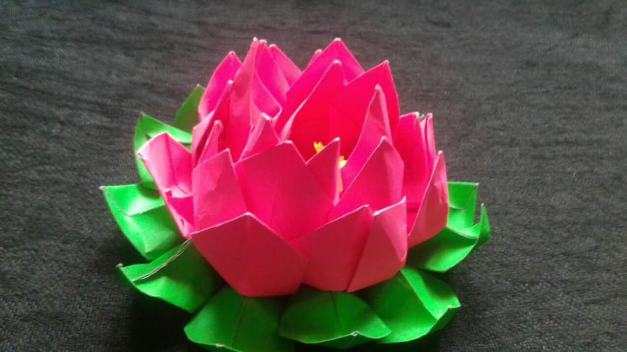 How To Make Flower Paper Origami Rossy Craft Tube How To Make A Paper Origami Lotus Flower Easy Step