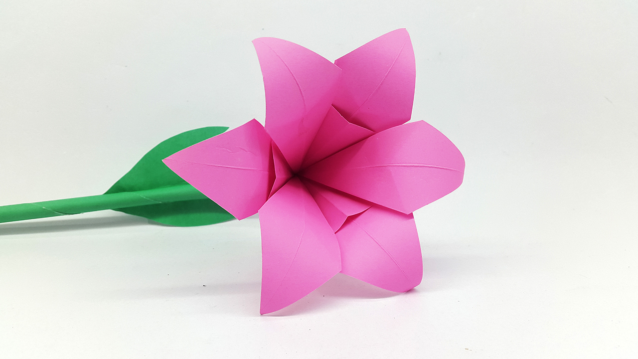 How To Make Flowers With Origami Colors Paper How To Make Lily Paper Flower Origami Flowers For