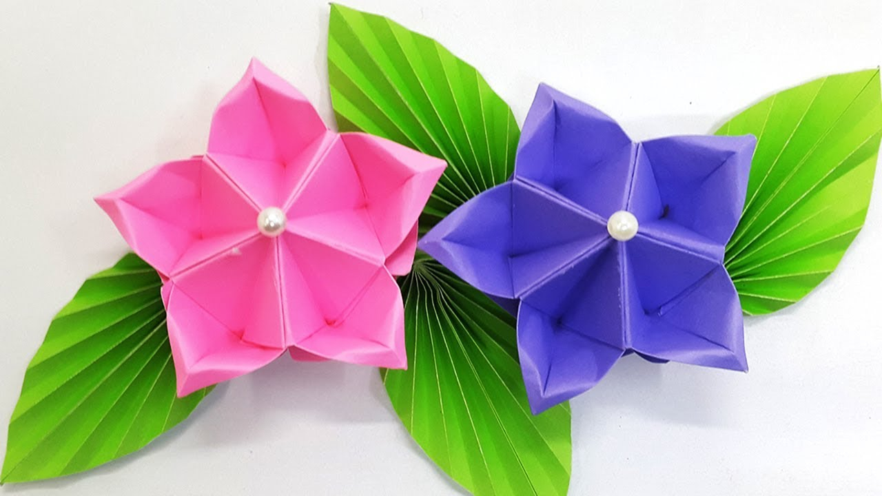 How To Make Flowers With Origami Paper Flower Tutorial Origami Flower Amazing And Easy Diy Flowers