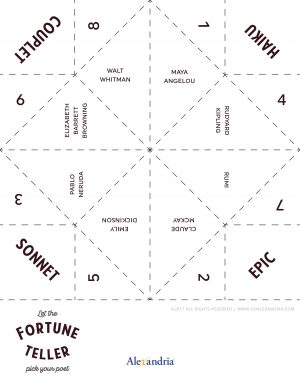 How To Make Fortune Teller Origami Pick A Poet Fortune Teller Lesson Plan Ideas Alexandria