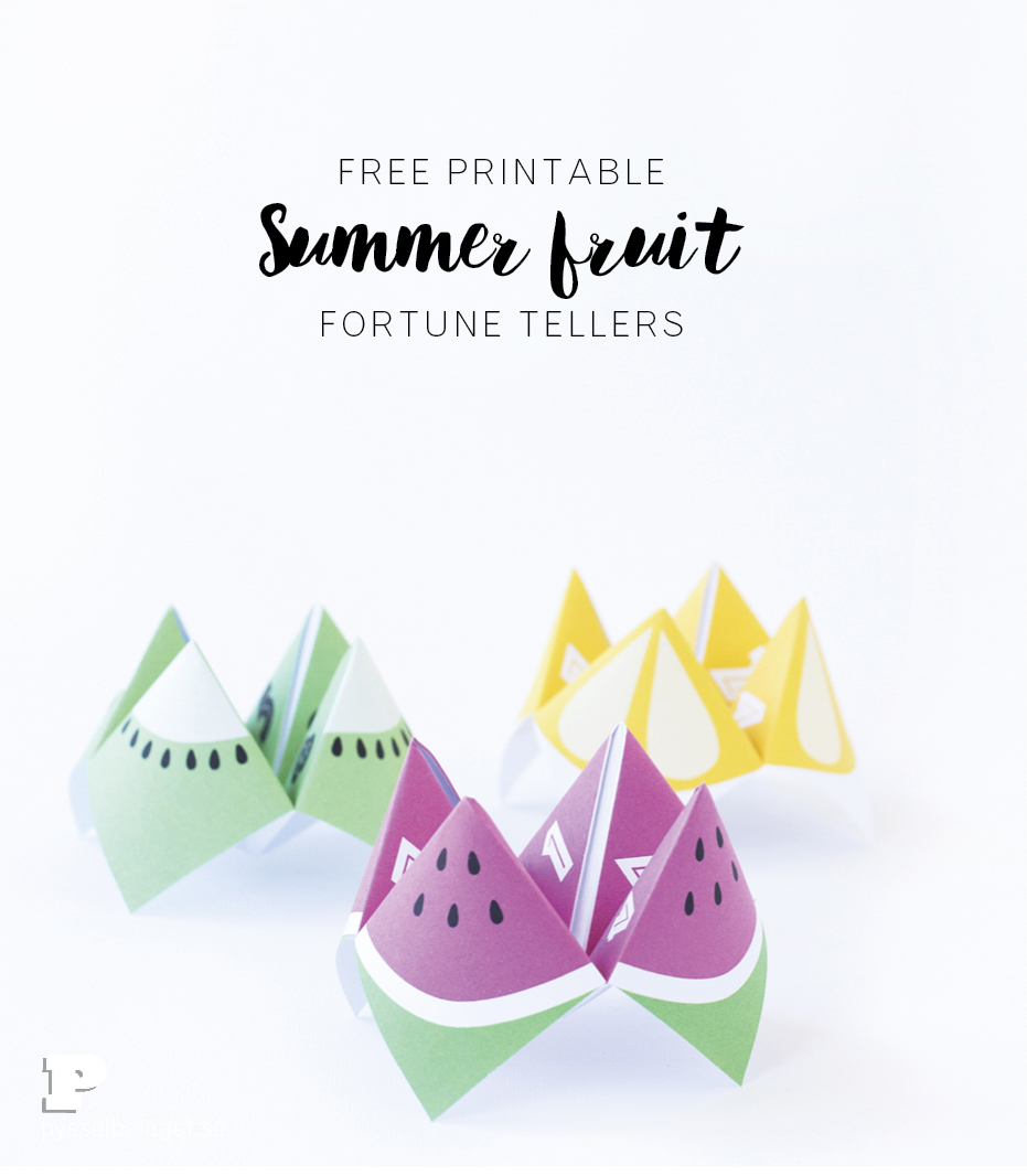 How To Make Fortune Teller Origami Printable Summer Fruit Fortune Tellers Pysselbolaget Fun Easy