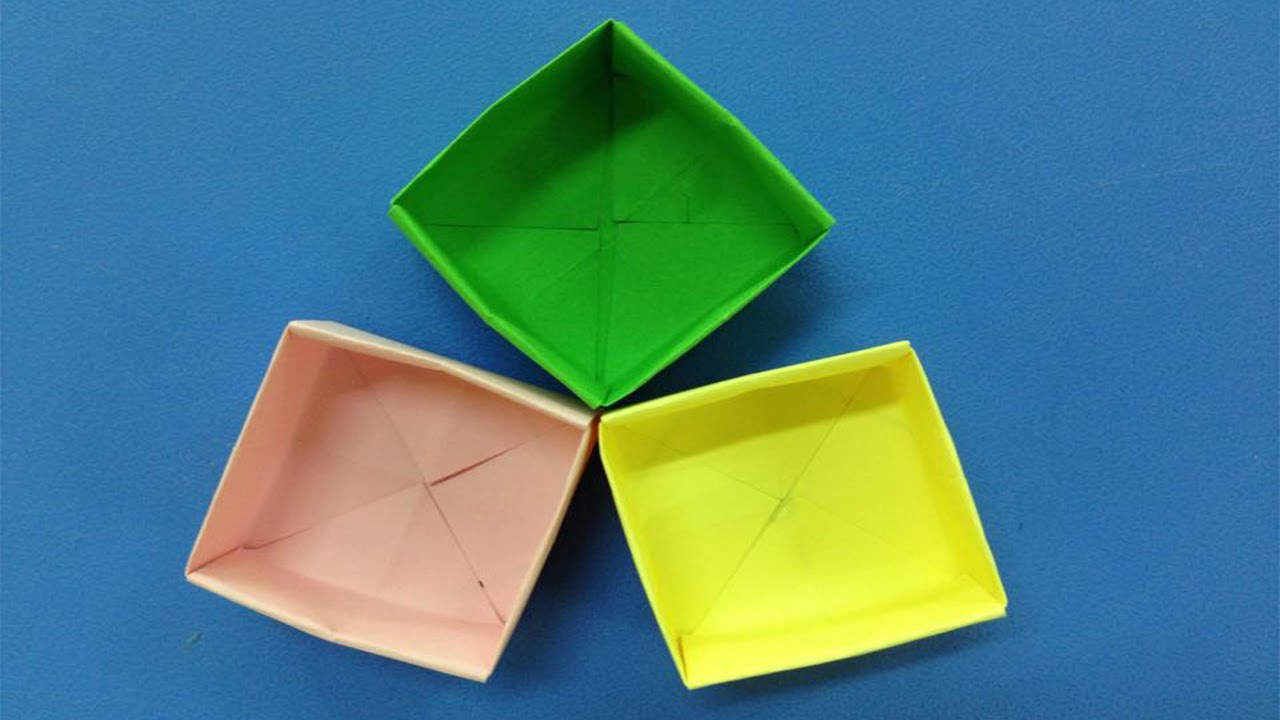 How To Make Origami Box Easy Easy Folding Paper Crafts How To Make A Paper Box Easy Origami Box