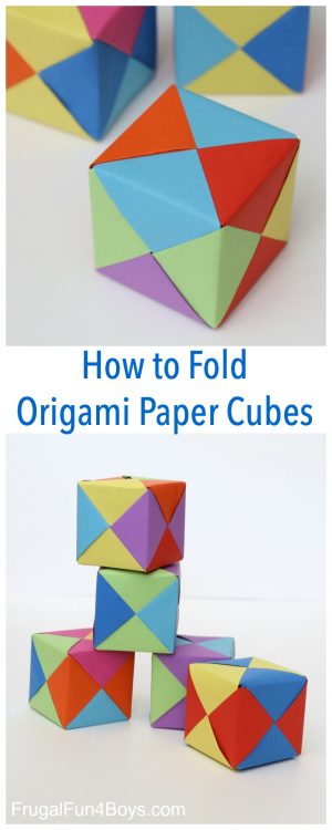 How To Make Origami Box Easy How To Fold Origami Paper Cubes Frugal Fun For Boys And Girls
