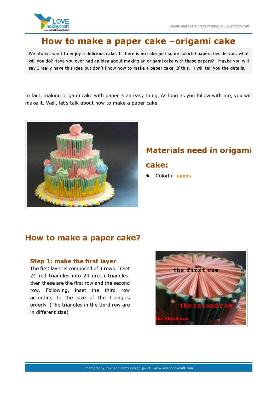 How To Make Origami Cake How To Make A Paper Cake Origami Cake Green Ada Issuu