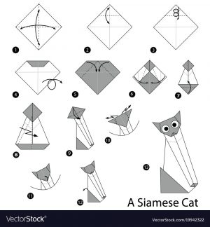 How To Make Origami Cat Make Origami A Siamese Cat