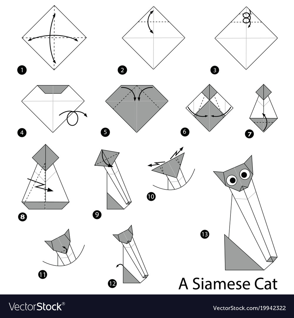 How To Make Origami Cat Make Origami A Siamese Cat