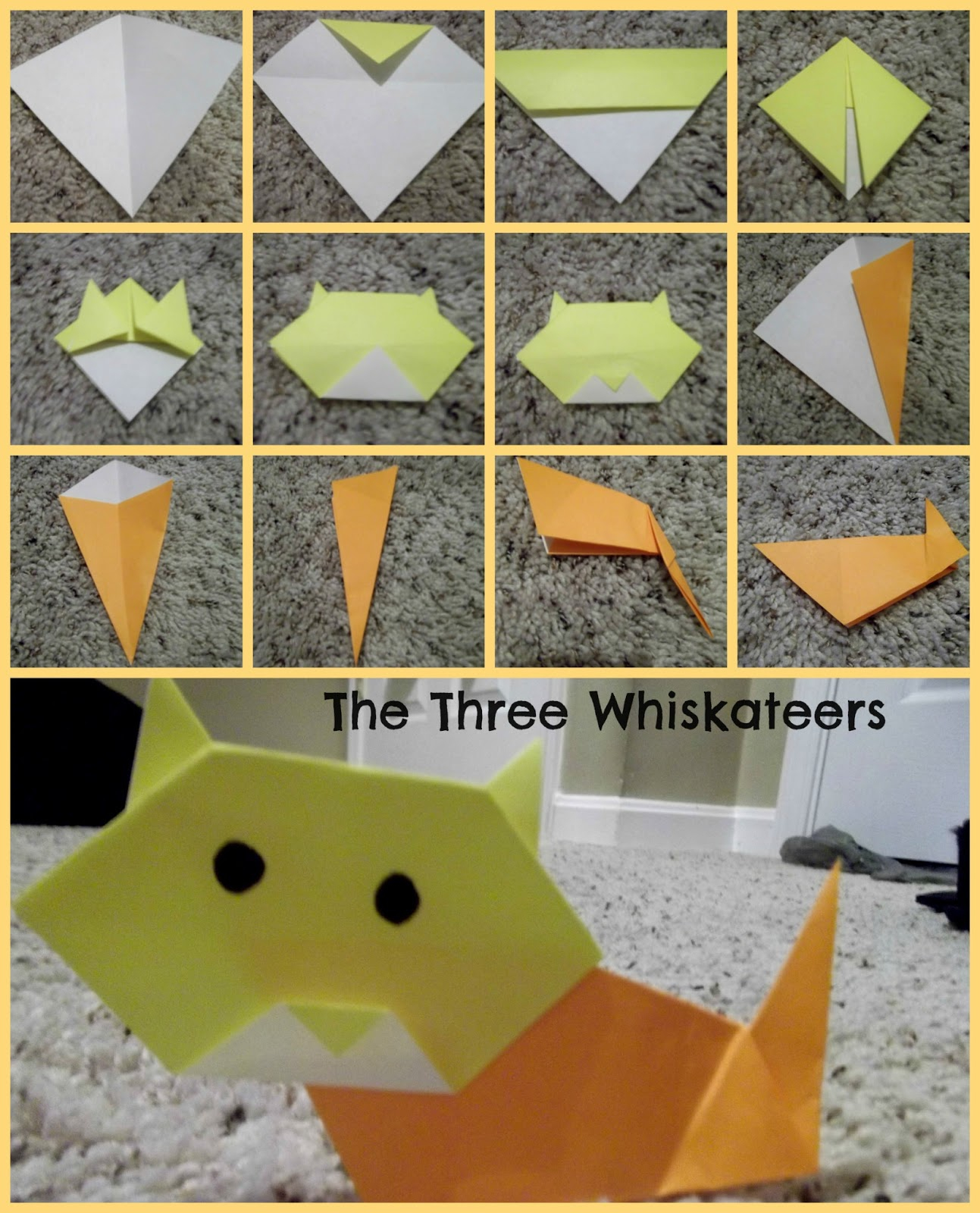 How To Make Origami Cat The Three Whiskateers Thursday 13 And How To Make An Origami Cat