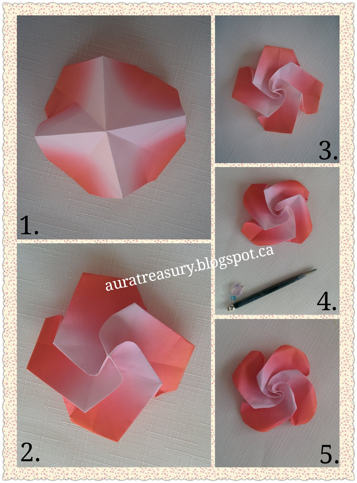 How To Make Origami Flower Aura Treasury Diy Valentines Origami Flowers