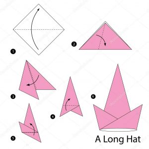 How To Make Origami Hat Step Step Instructions How To Make Origami A Long Hat Stock