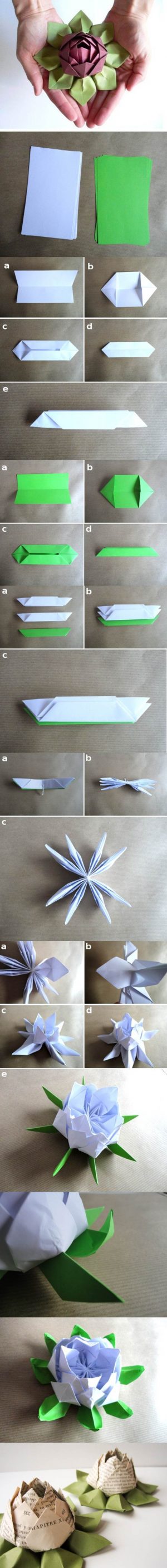 How To Make Origami Lotus Flower Video Diy Origami Lotus Flower