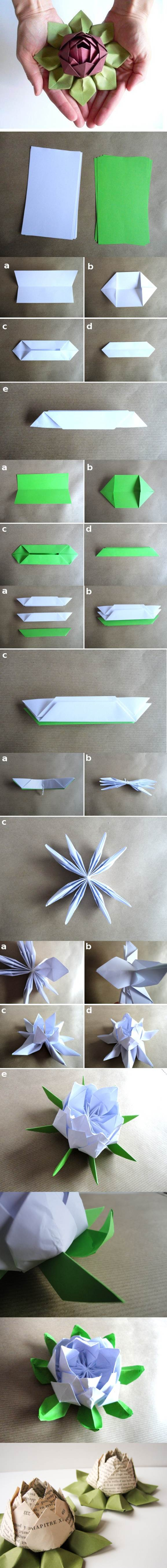 How To Make Origami Lotus Flower Video Diy Origami Lotus Flower