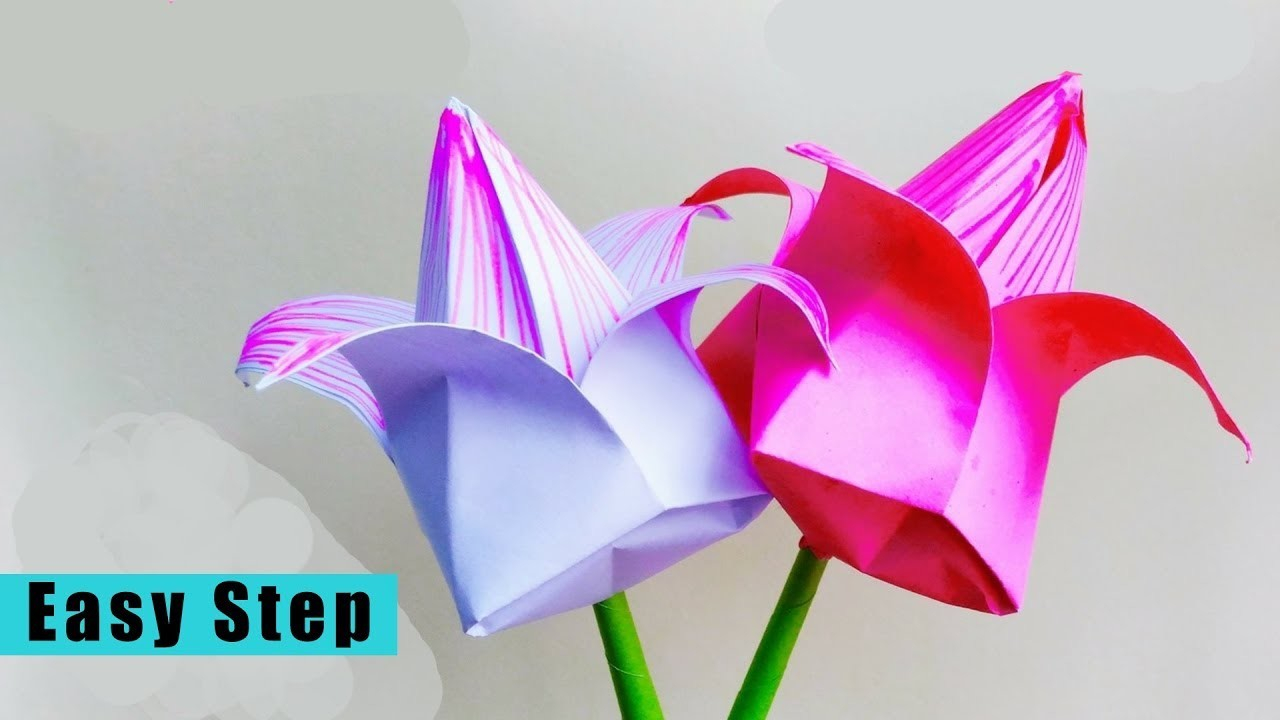 How To Make Origami Lotus Flower Video How To Make Paper Flowers Easy Step Origami Lotus Flower 2019