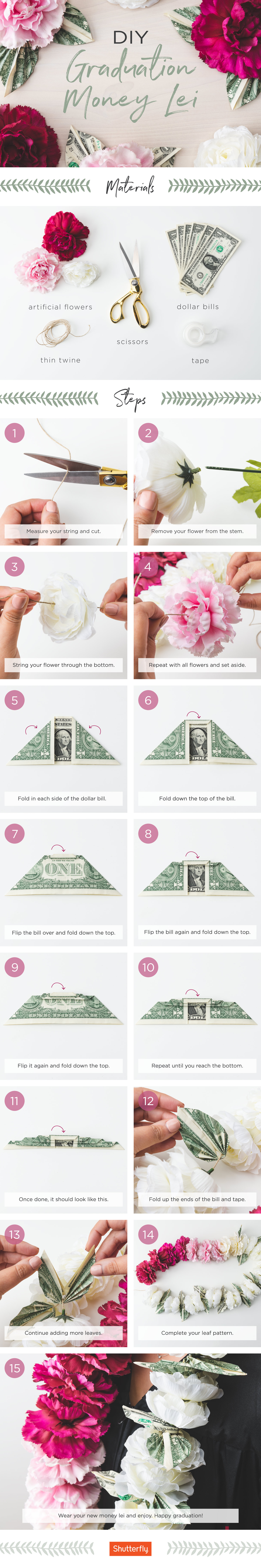 How To Make Origami Money Lei Diy Graduation Money Lei To Celebrate A Meaningful Milestone Ideas
