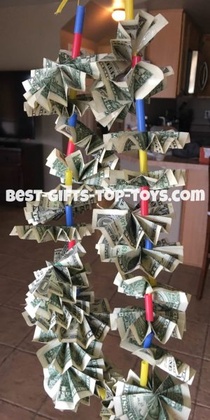 How To Make Origami Money Lei How To Make A Simple Money Lei Necklace For Kids Diy Picture Tutorial