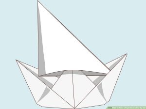 How To Make Origami Paper Boat How To Make A Paper Boat With A Big Sail 12 Steps With Pictures