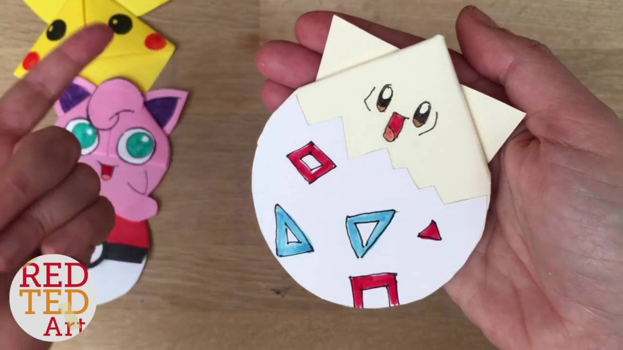 How To Make Origami Pokemon Easy 9 Pokemon Bookmark Corner Designs Pokemon Go Diy Red Ted Art
