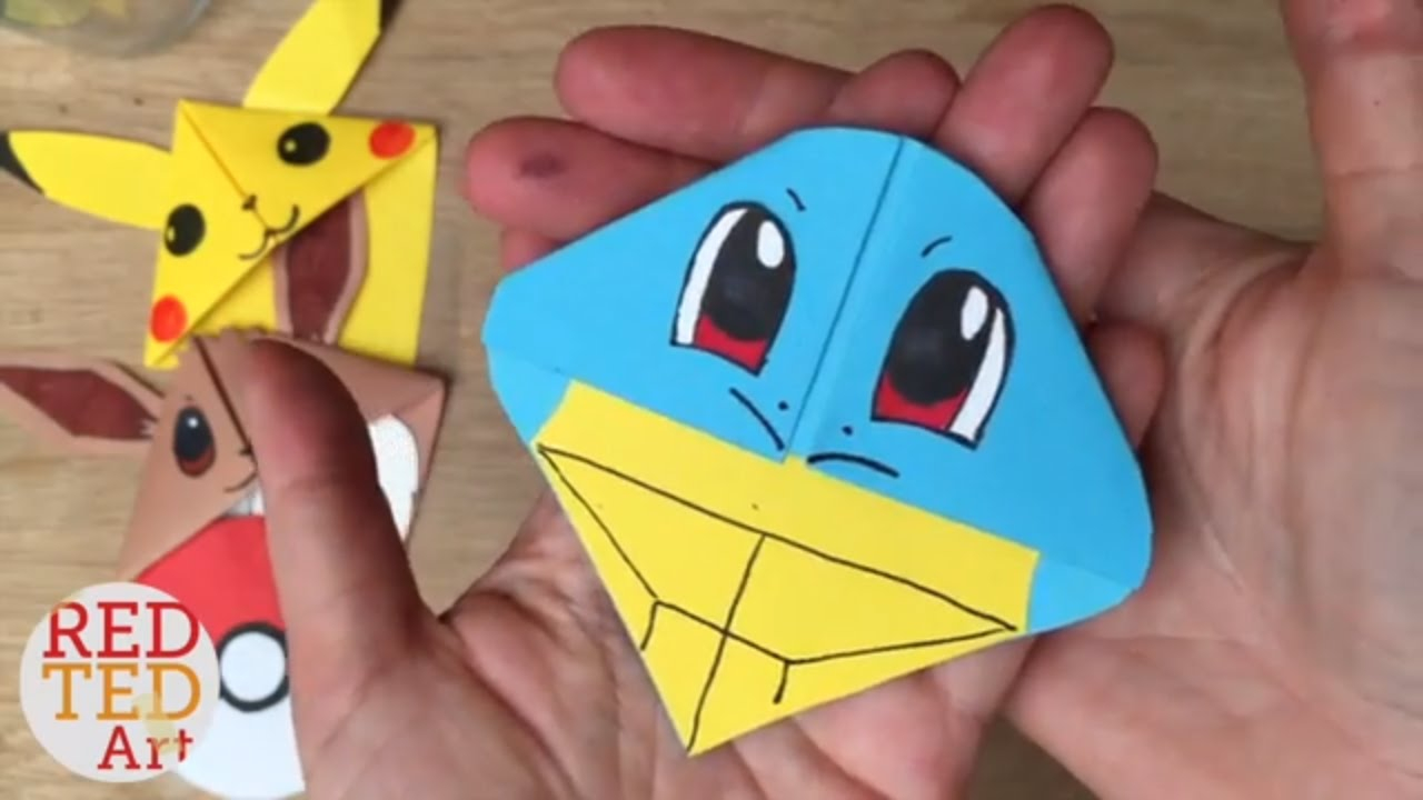 How To Make Origami Pokemon Easy 9 Pokemon Bookmark Corner Designs Pokemon Go Diy Red Ted Art