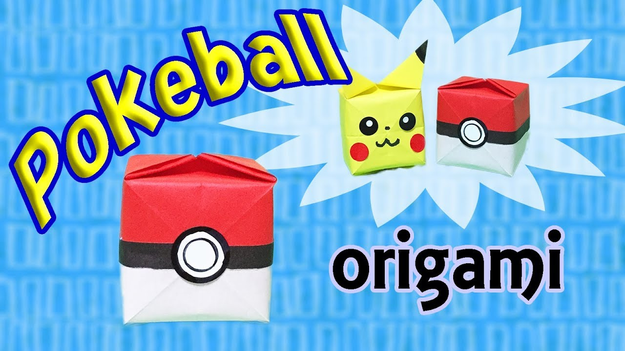 How To Make Origami Pokemon Easy How To Make A Paper Pokeball Origami Pokemon Pokeball Tutorial Easy For Kids