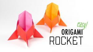 How To Make Origami Rocket Easy Origami Rocket Spaceship Tutorial Diy Paper Kawaii
