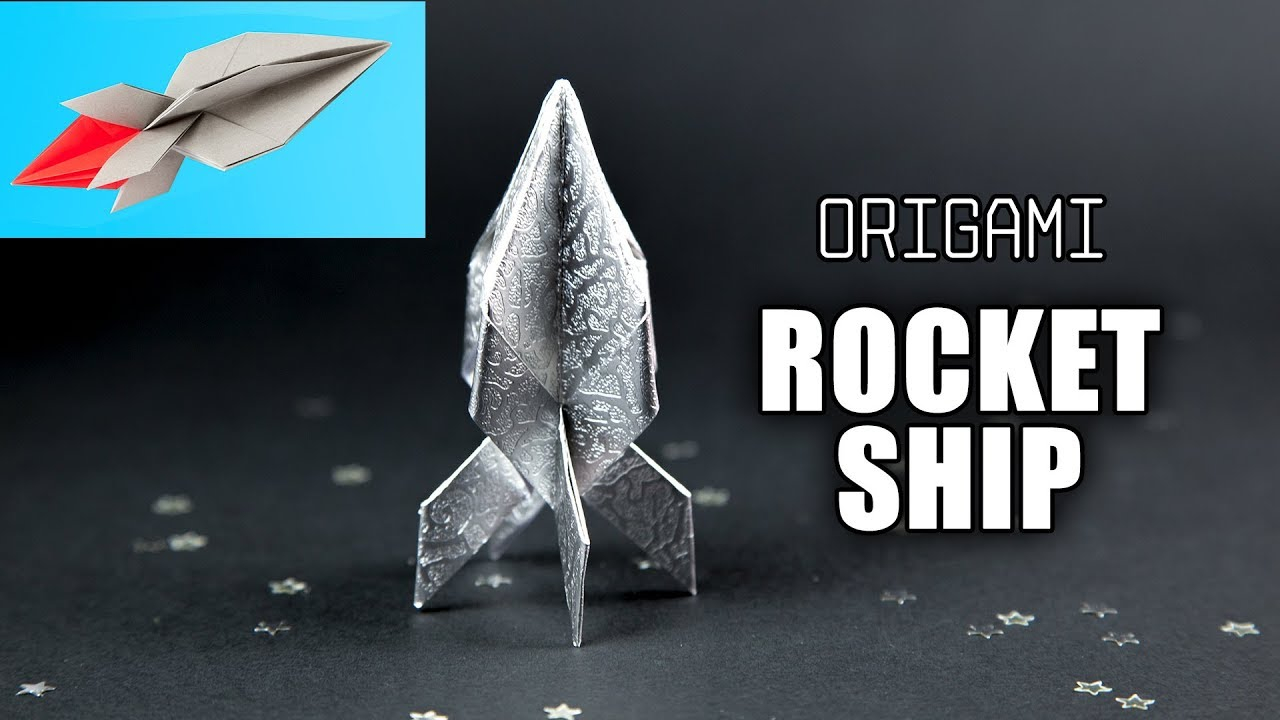 How To Make Origami Rocket Origami Rocket Ship Tutorial Flying Spaceship Paper Kawaii