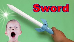 How To Make Origami Weapons How To Make A Cool Paper Sword Easy Ninja Sword Tutorial Origami Weapons For Kids