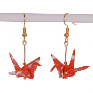 How To Origami Crane Origami Crane Earrings Handmade Orange Japanya