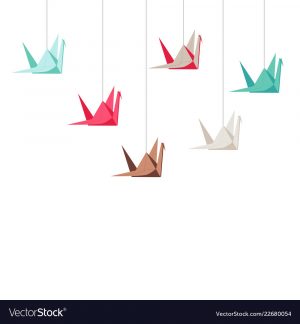 How To Origami Crane Set Of Origami Crane On White Background