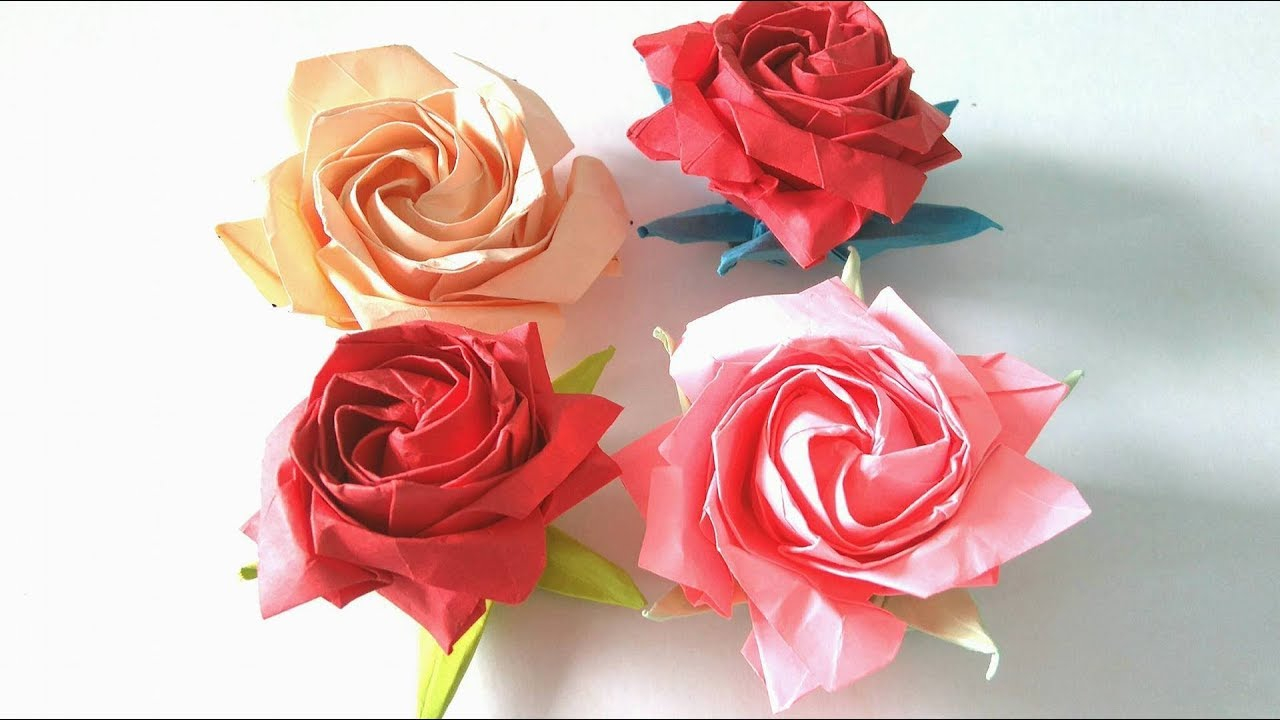 How To Origami Rose Origami Flower How To Make An Origami Pentagon Rose Step Step