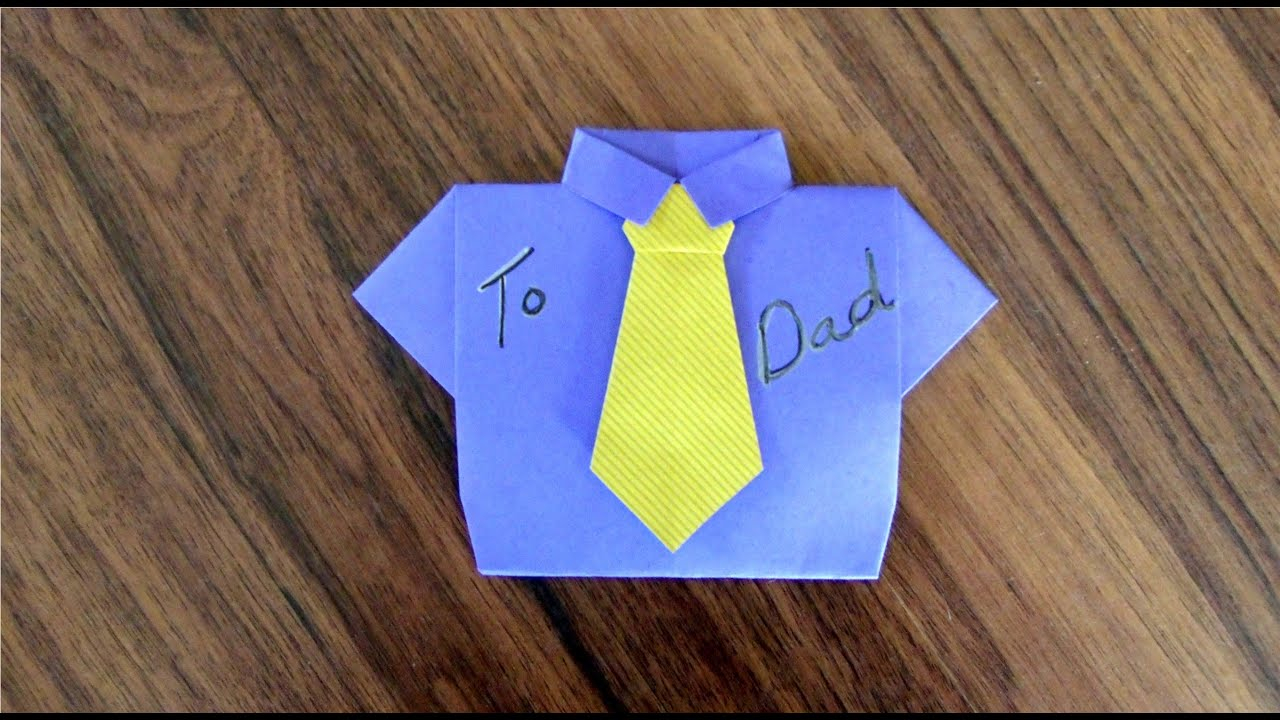 Index Card Origami Fold A Fathers Day Card Or Birthday Or Missionary Card Part 2 The Tie Origami