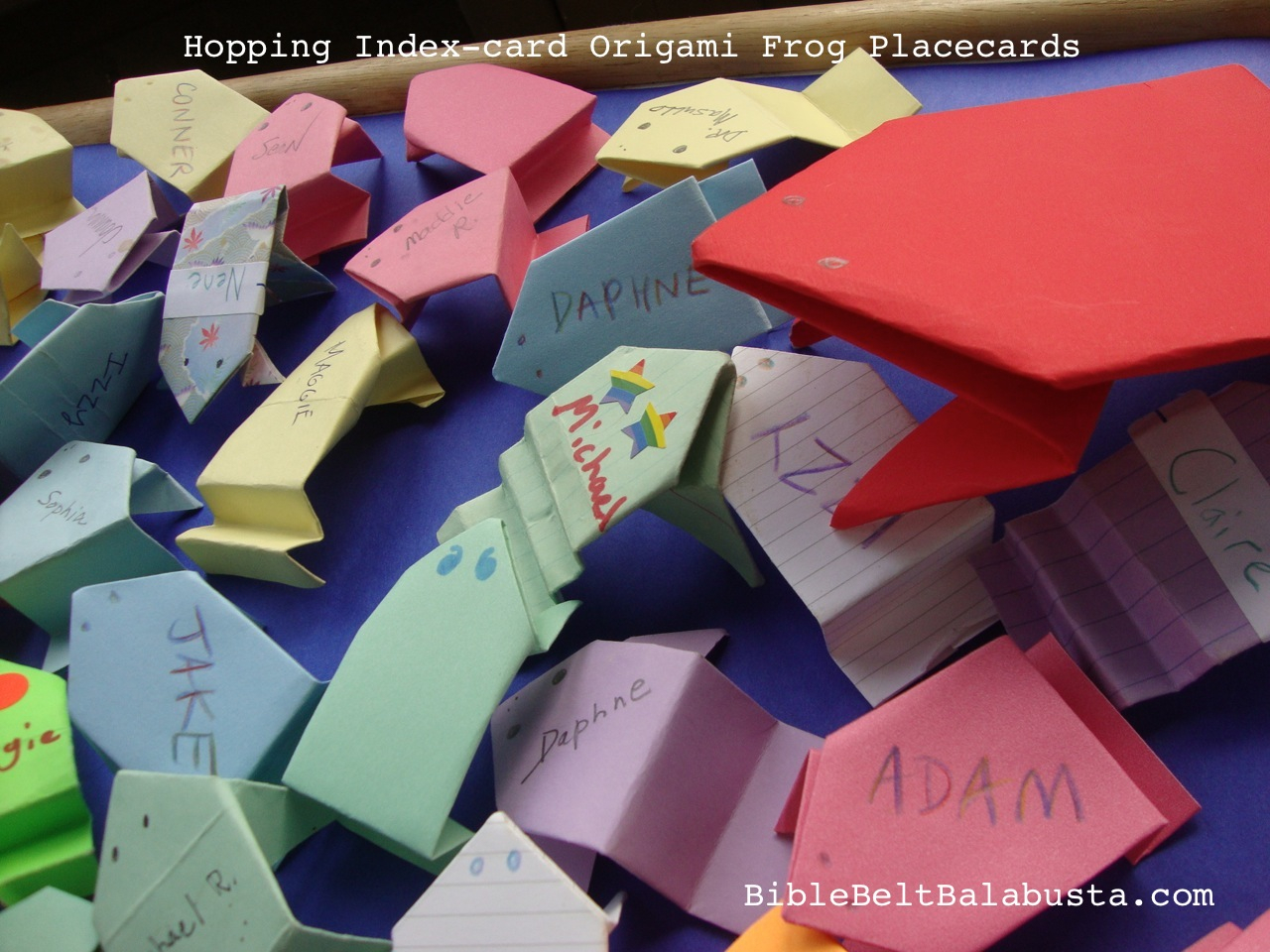 Index Card Origami Index Card Origami Frogs That Hop Passover Placecards Game Plague