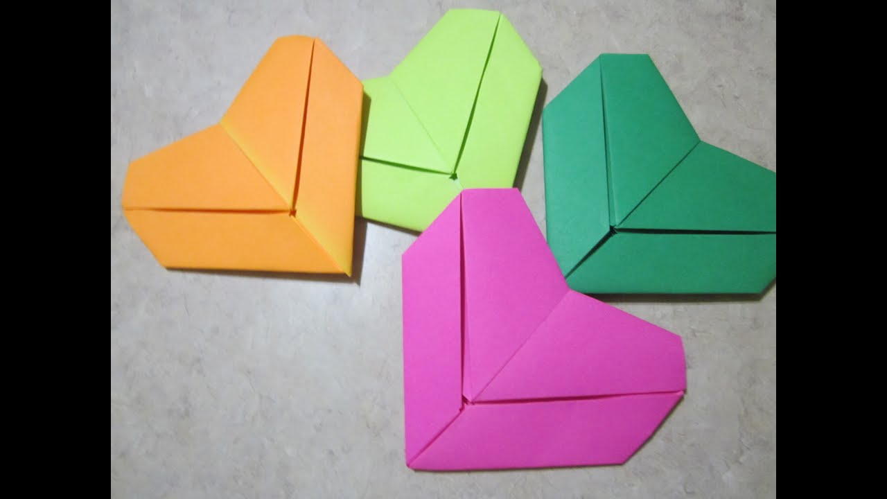 Index Card Origami Origami How To Letter Fold Heart