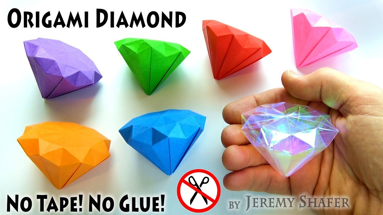 Jeremy Shafer Origami How To Make The Chaos Emeralds Origami Diamond No Tape No Glue No Scissors