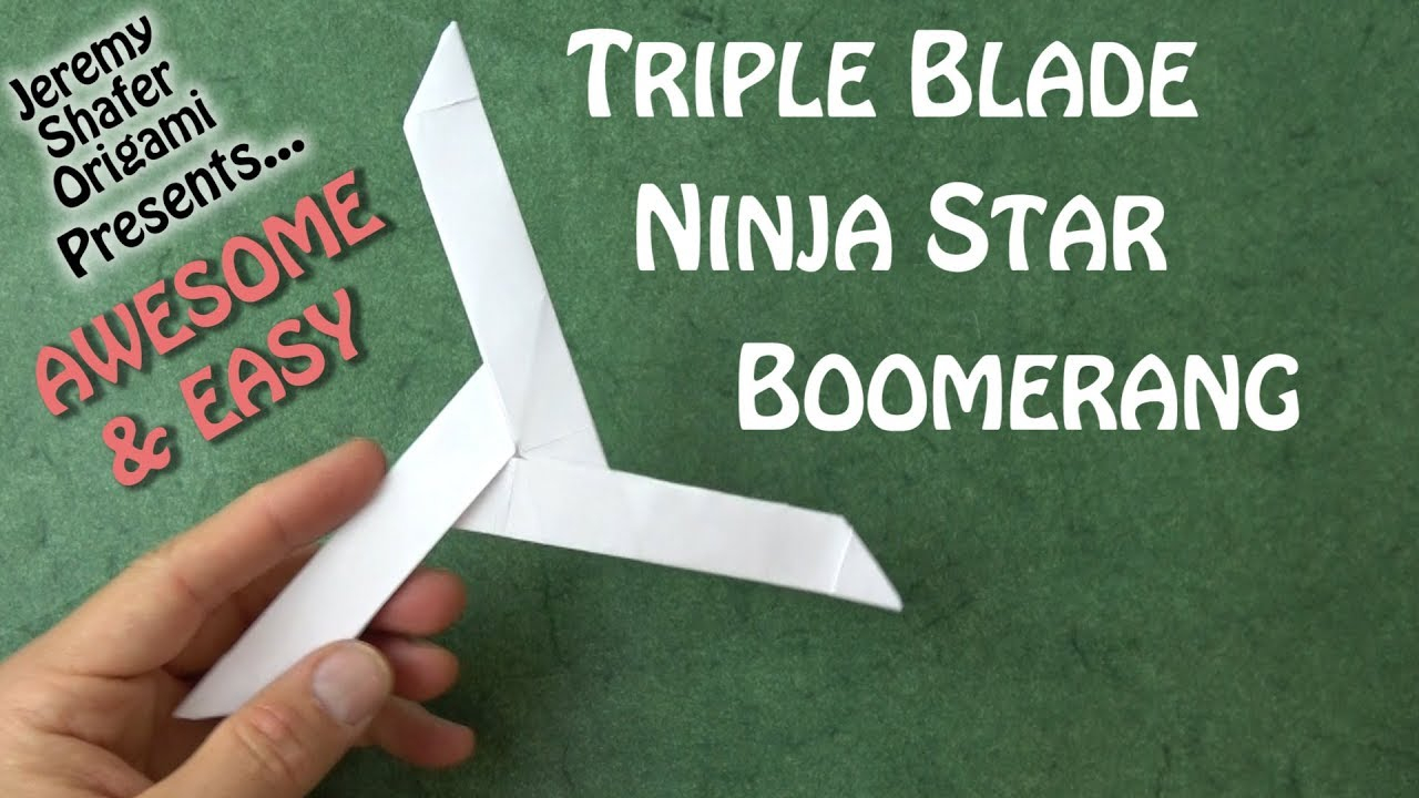 Jeremy Shafer Origami Triple Blade Ninja Star Boomerang Awesome Easy And Really Comes