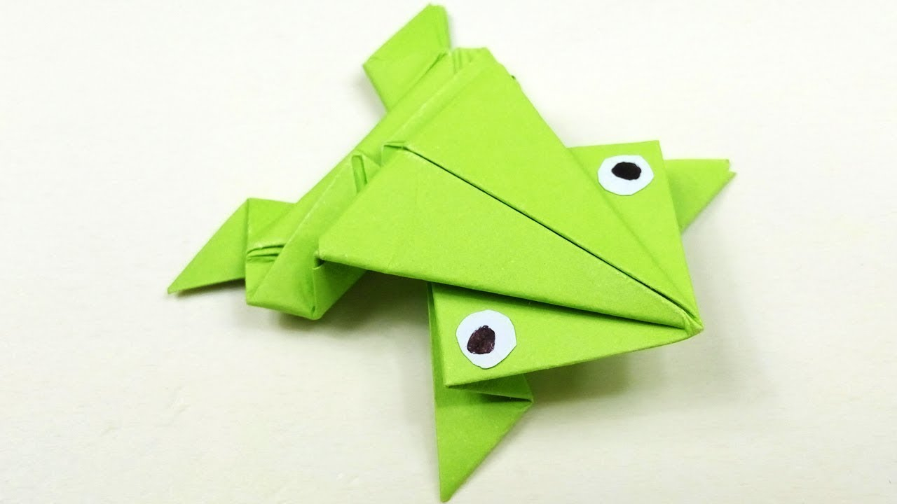 Jumping Frog Origami How To Make A Jumping Frog Origami For Beginners 3d Origami Animals Origami Frog That Jumps Diy Easy