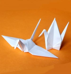 Large Origami Paper 25 Extra Large Origami Cranes Origami Paper Cranes Made Of 21cm 8 14 Inches Japanese Paper White