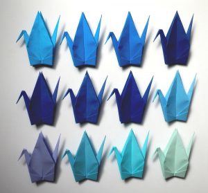 Large Origami Paper 48 Large Origami Cranes Origami Paper Cranes Made Of 15cm 6 Inches Japanese Tant Paper 12 Blue Colors