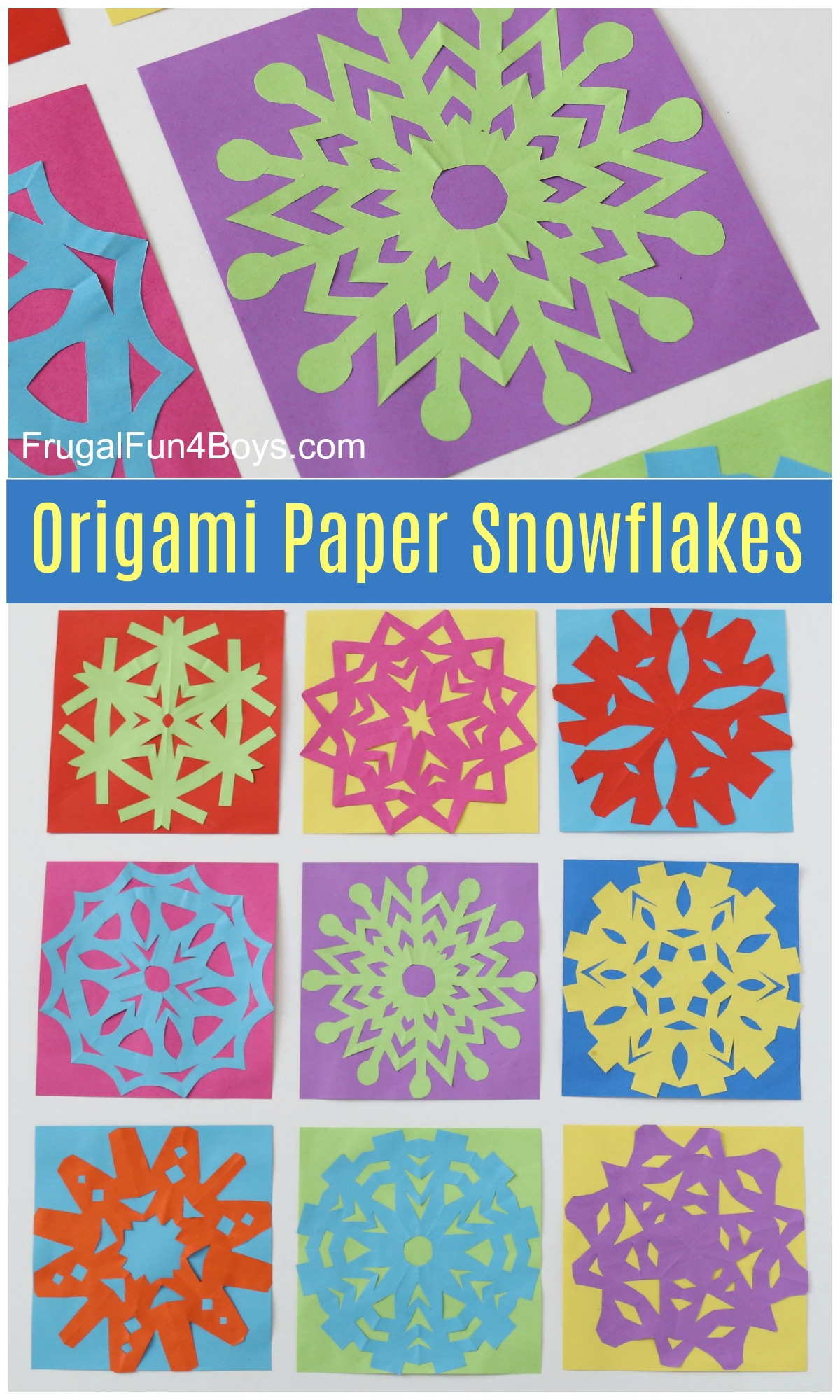Large Origami Paper Brighten Up Winter With Colorful Origami Paper Snowflakes Frugal