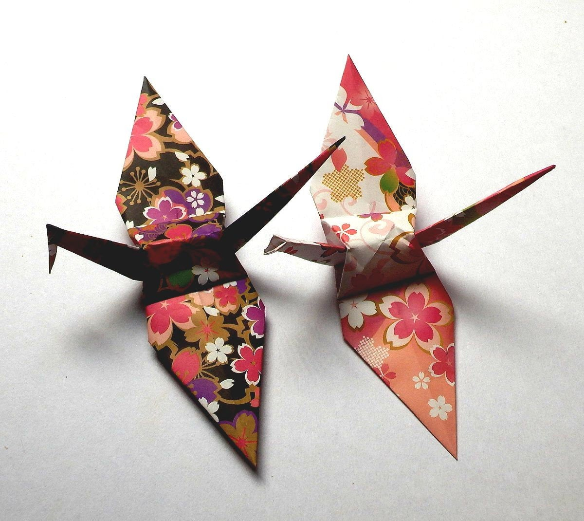 Large Origami Paper Sakura Pattern 30 Large Origami Cranes Origami Paper Cranes Made Of 15cm 6 Inches Japanese Chiyogami Paper Sakura Flower Pattern