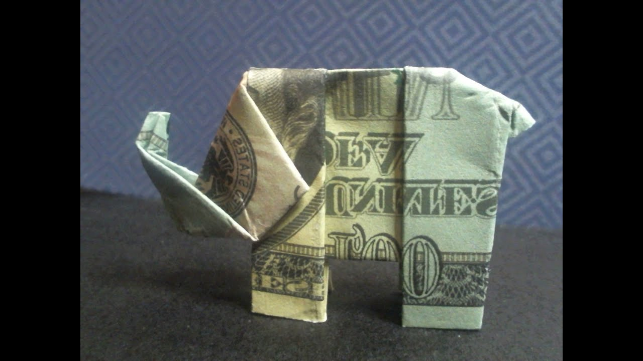 Money Origami Elephant Very Easy To Make Origami Elephant