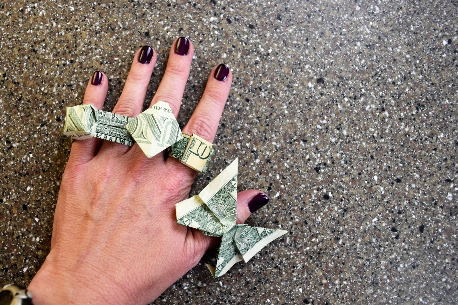 Money Origami Steps Money Origami Ring 4 Ways Fave Mom