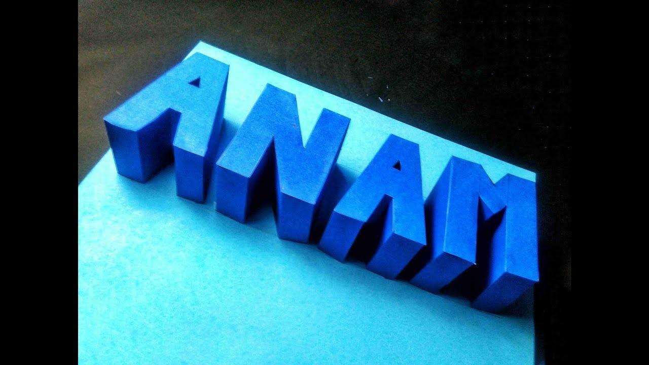 Origami 3D Letters How To Write 3d Name Anam With Paper Block Letters Origami Diy